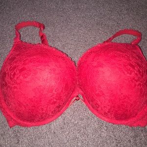 Red lace bra